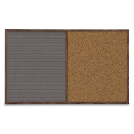 United Visual Products Enclosed Corkboard, 1 Door, 18"x24", 4" Fra UV3400-BRONZE-BLACK
